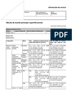 EC480D - Válvula de Mando Principal, Especificaciones