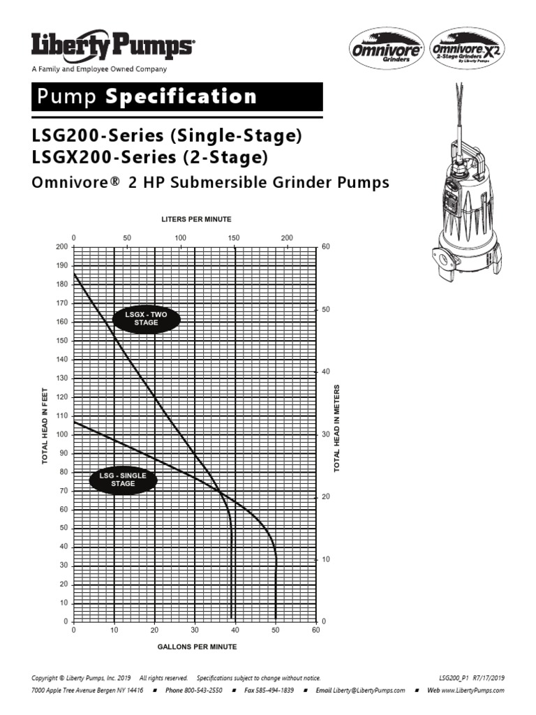 Engineering Specs LSGX200 Series PDF Electric Motor Pump