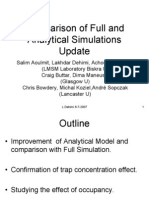 Comparison of Full and Analytical Simulations Update