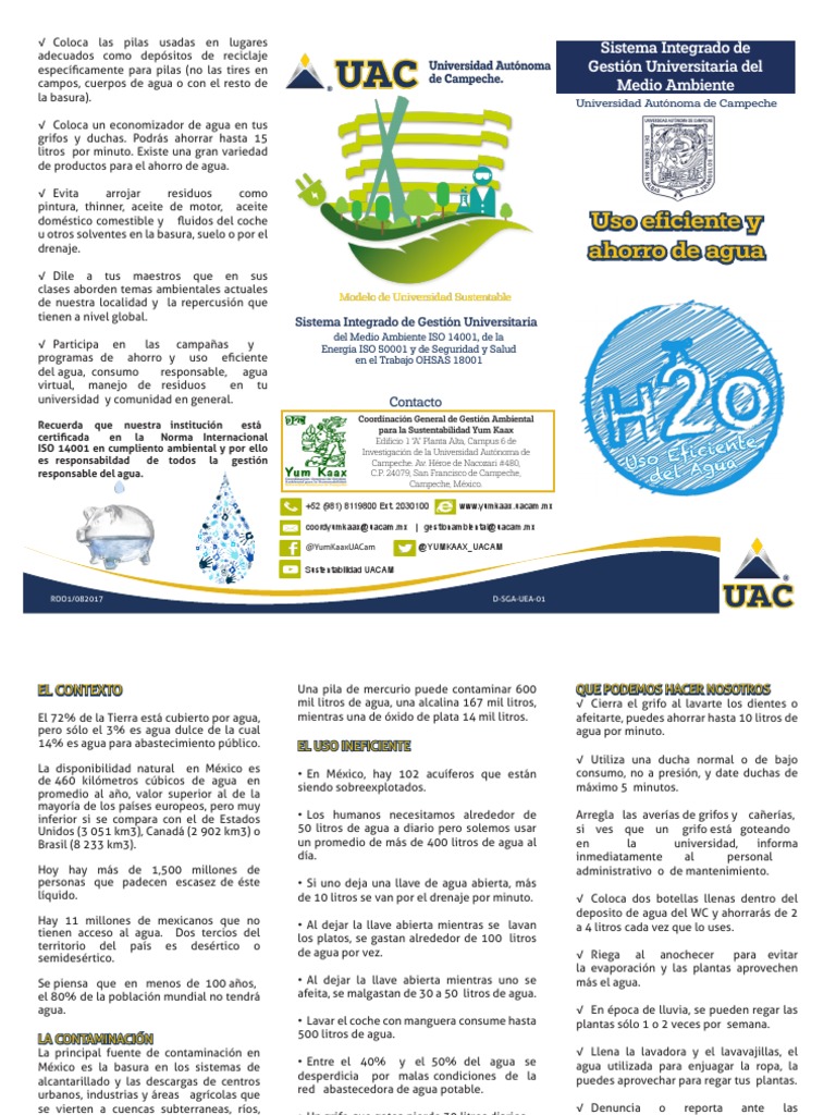 Uso Eficiente del Agua en UACAM | PDF | Agua | Residuos