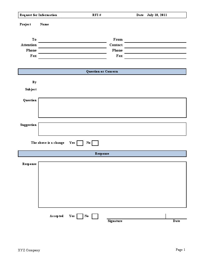 RFI Document Template | PDF