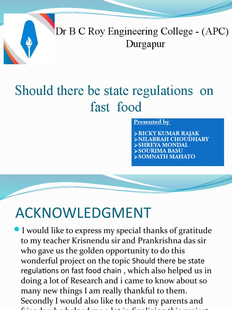 Should There Be State Regulations On Fast Food FINAL PDF Fast Food