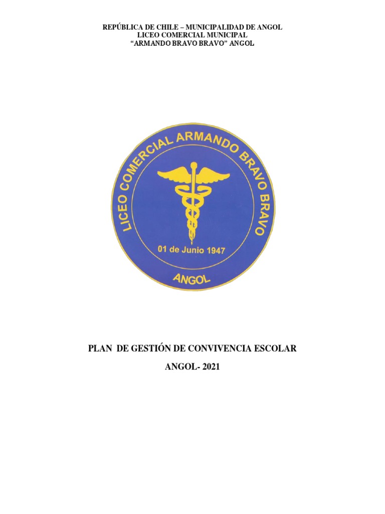 Plan de Gestión de Convivencia Escolar 2021 | PDF | Salud mental ...