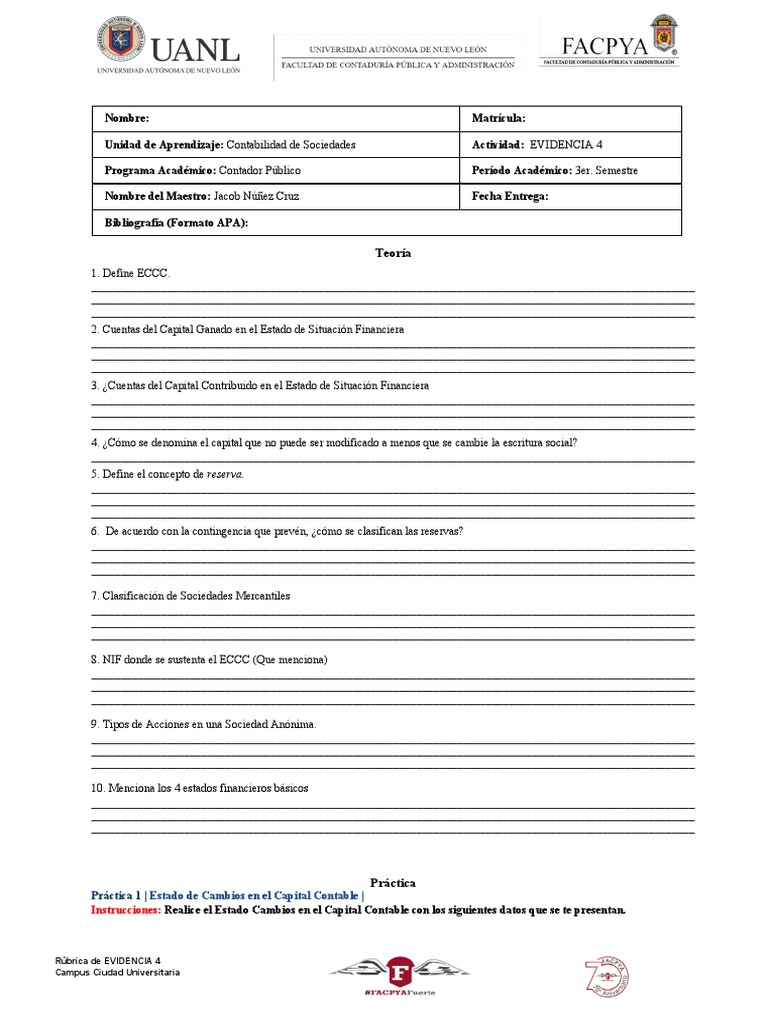 Contabilidad de Sociedades: EVIDENCIA 4 | PDF | Contabilidad | Economias