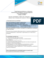 Guía de Actividades y Rúbrica de Evaluación - Unidad 3 - Paso 4 - Elaborar Guía Conceptos de Muestreo e Inferencia Estadística