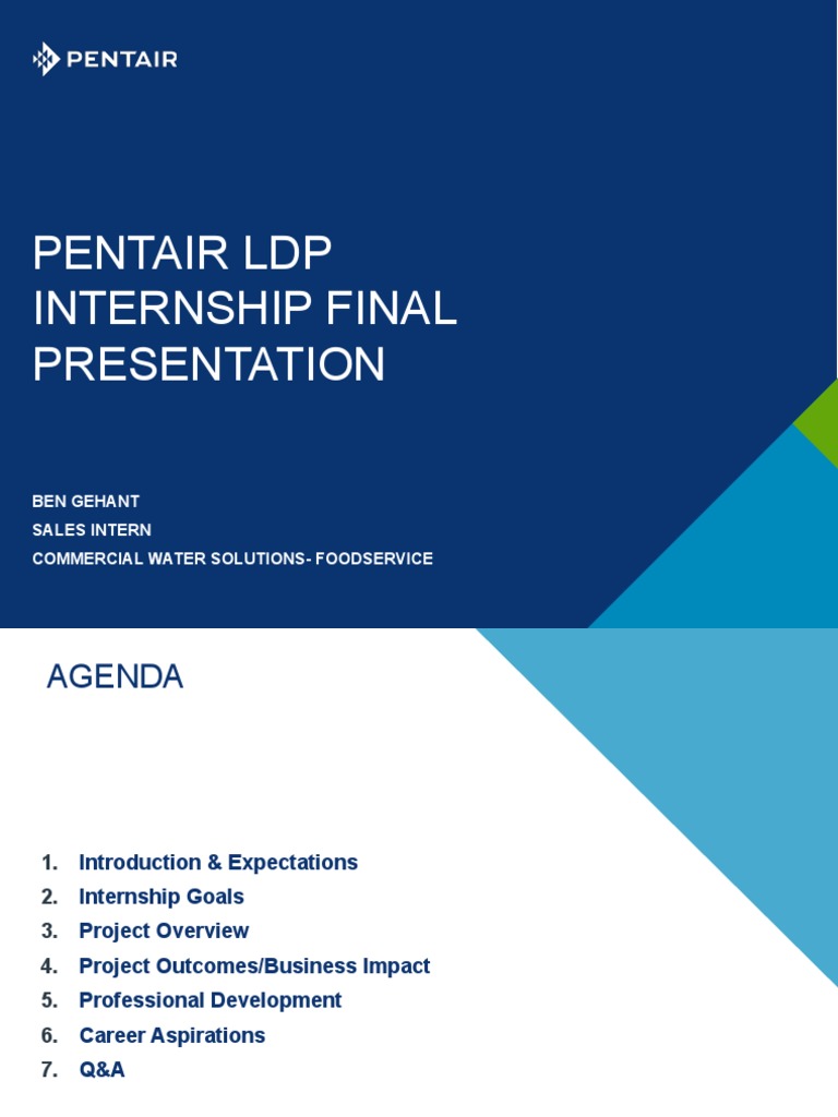 Pentair 2022 LDP Intern Final Presentation Ben Gehant Download Free