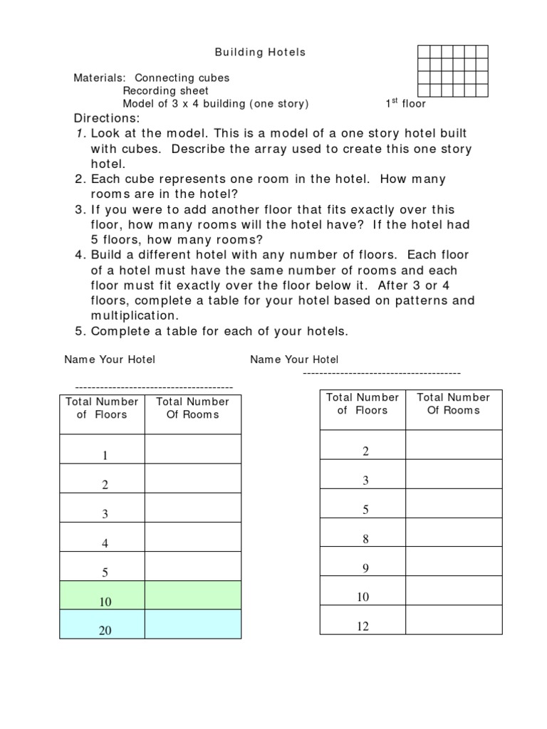 Hotel Building Activity Guide | PDF