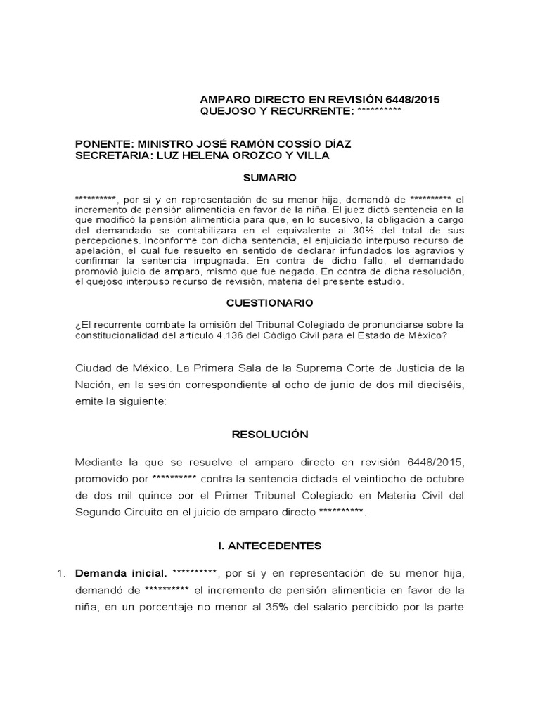 Amparo Directo en Revisión | PDF | Sentencia (ley) | Caso de ley