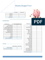 Weekly Budget Template 12