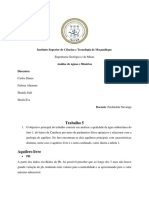 Análise da qualidade da água subterrânea em Cumbeza