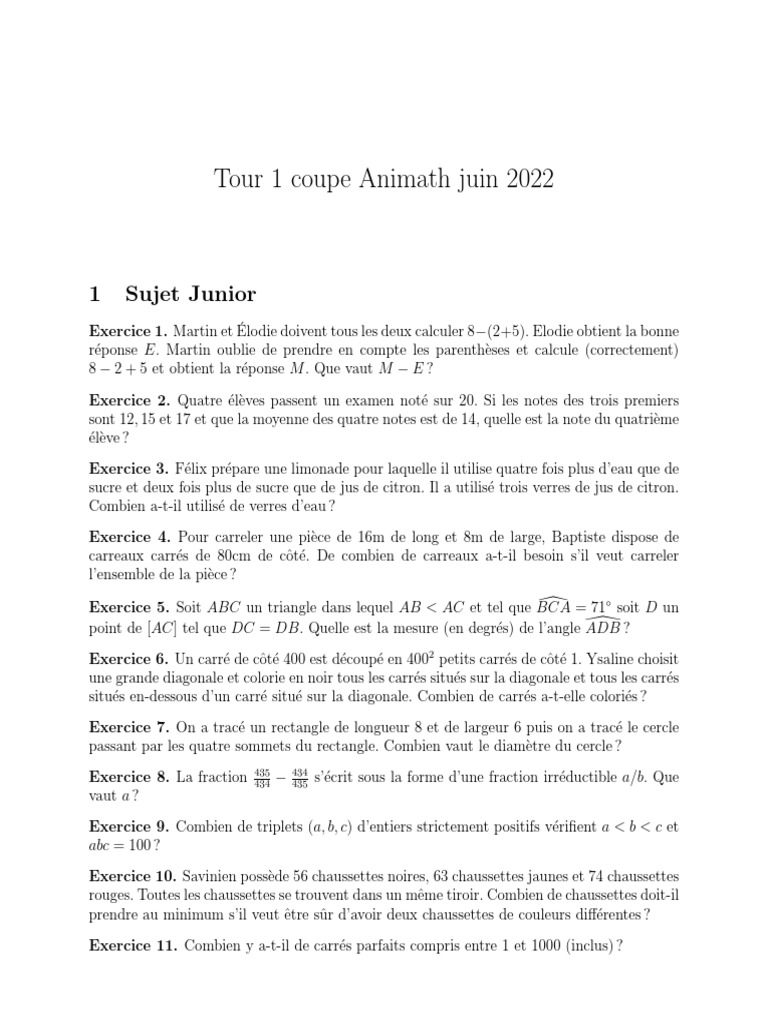 Coupe Animath Maths 2022 | Coupe Animath de printemps 2020 – NBCS