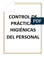 Control de Prácticas Higiénicas Del Personal