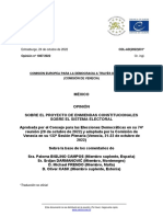 Comisión de Venecia - Reforma Electoral MX