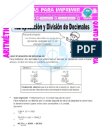 Multiplicacion y Division de Decimales Para Quinto de Primaria