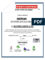 Certificado SOLUCIONES SABICOR AZ SRL