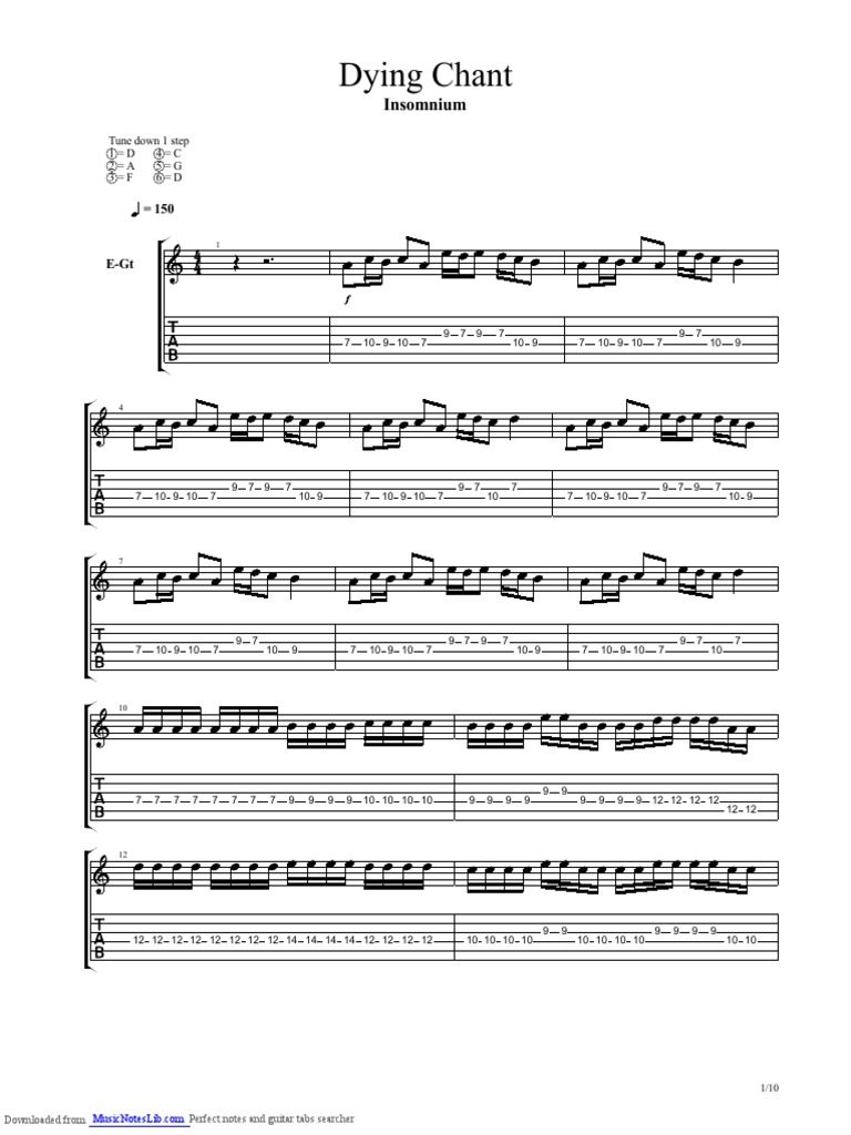 InsomniumDying Chant PDF Guitar Family Instruments Irish Musical