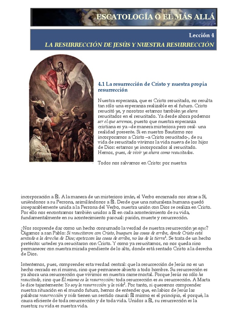 Leccion 4 La Resurreccion | PDF | La resurrección de Jesús | eucaristía