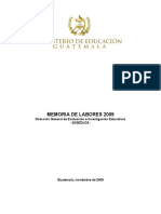 Evaluación e investigación educativa Guatemala 2009
