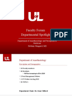 Anesthesiology - Fac For Dept. Spotlight