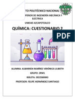Quimica cuestionario 2 Albarran Ramírez