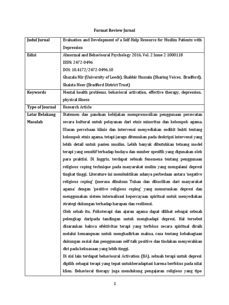 Contoh Review Jurnal Pdf