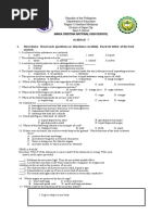 Pre-Test - Science 7