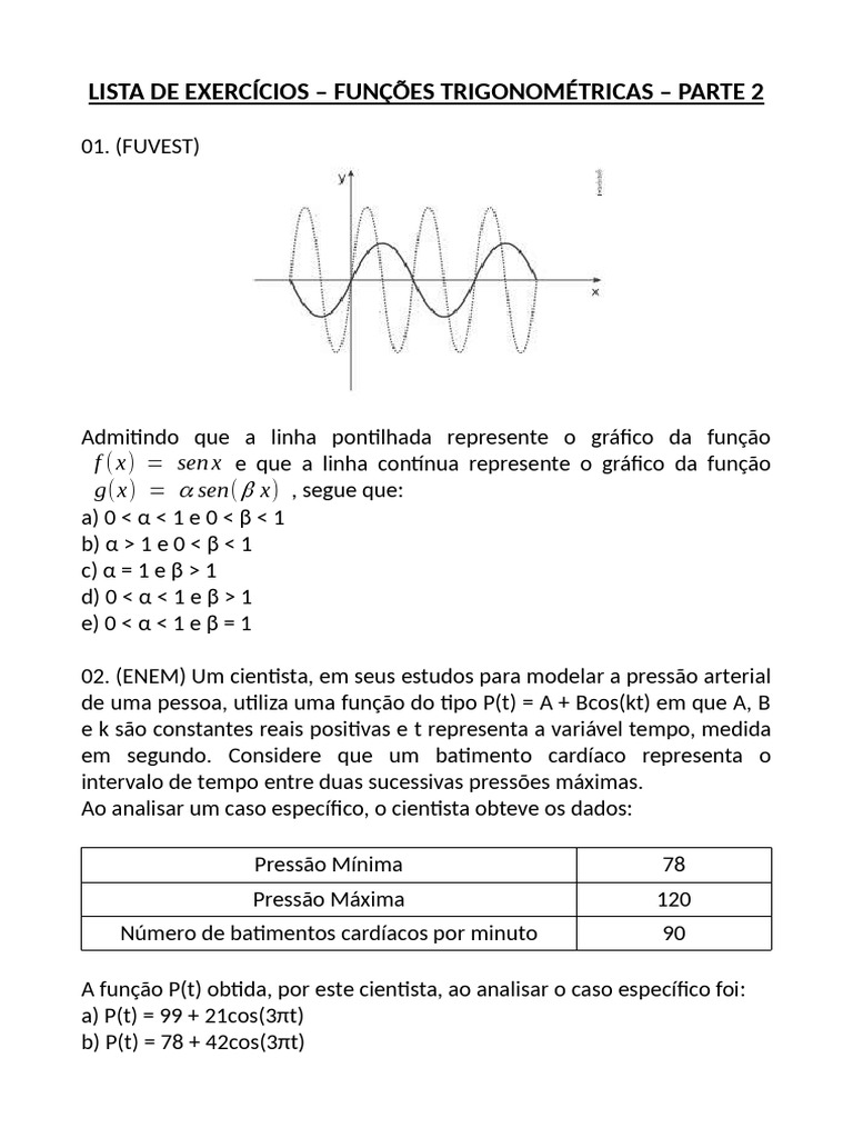 Exercícios Resolvidos de Trigonometria | PDF | Som | Equações