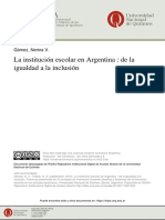 La Institucio769n Escolar en La Argentina