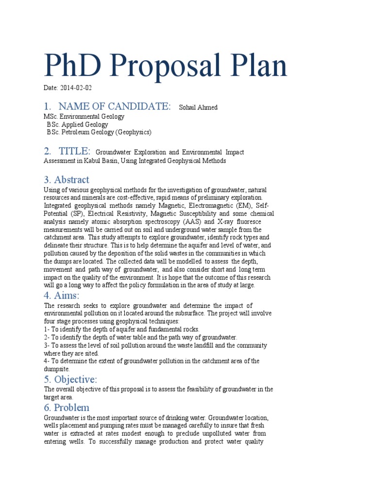 phd proposal on geophysics