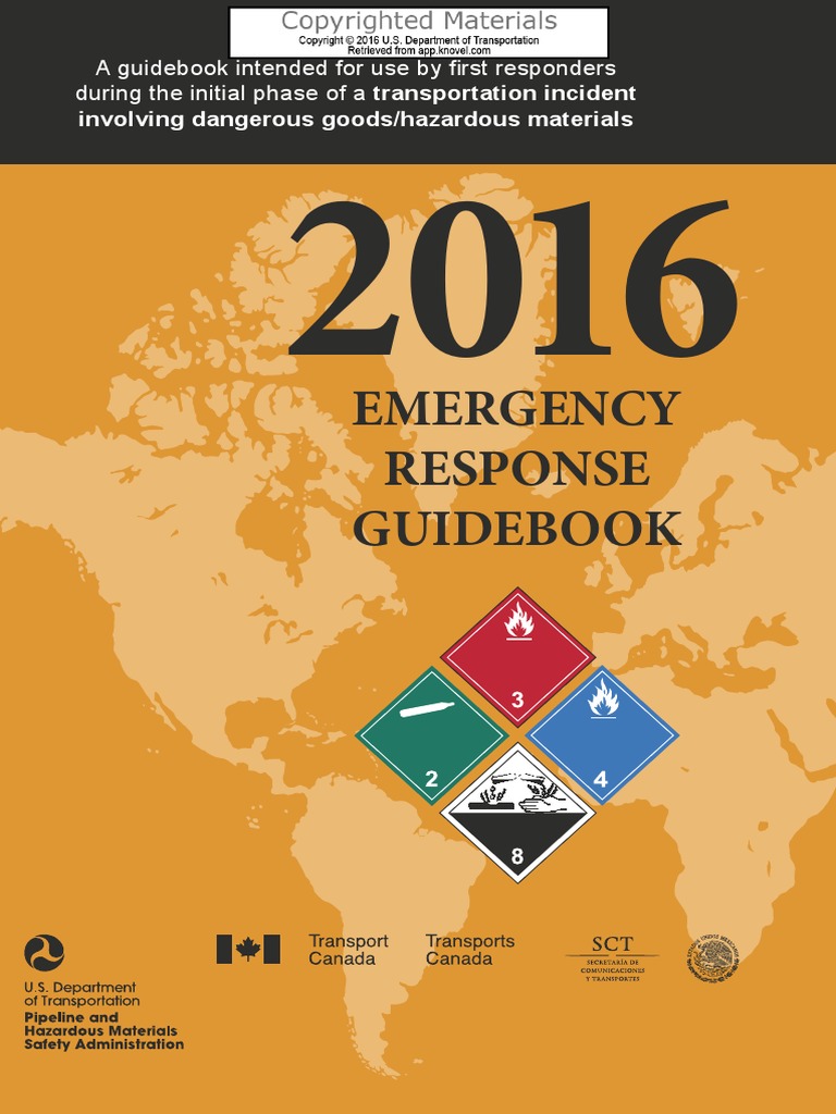 Emergency Response Guidebook Transportation Incident Involving Dangerous Goods/hazardous