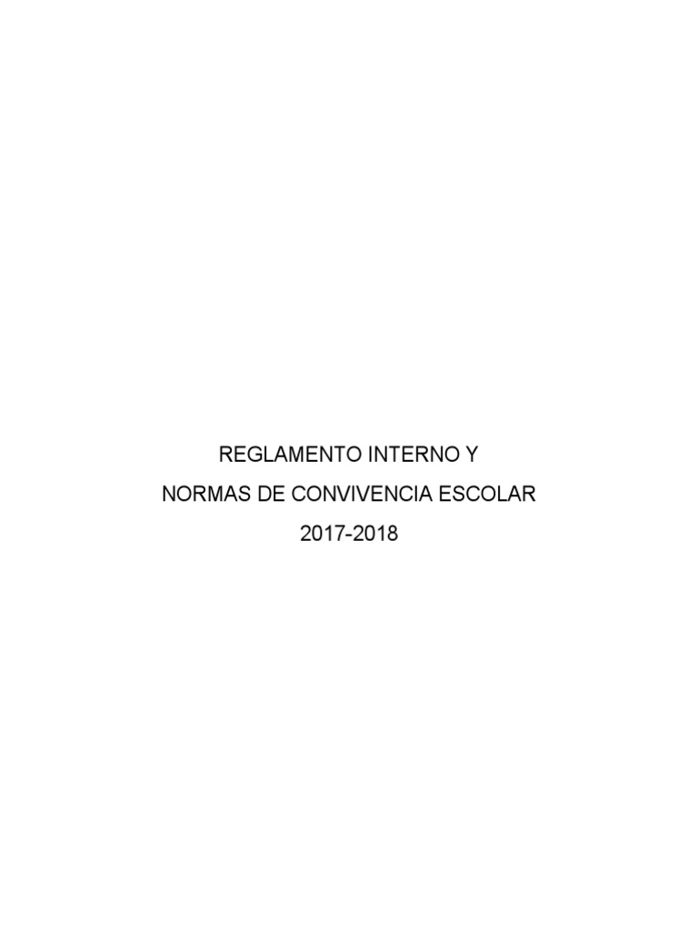 Reglamento Interno y Convivencia Escolar | PDF | Maestros | Comportamiento
