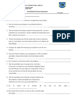 Act, Final de Evaluación Final, Idioma Español II, II Semestre 2022