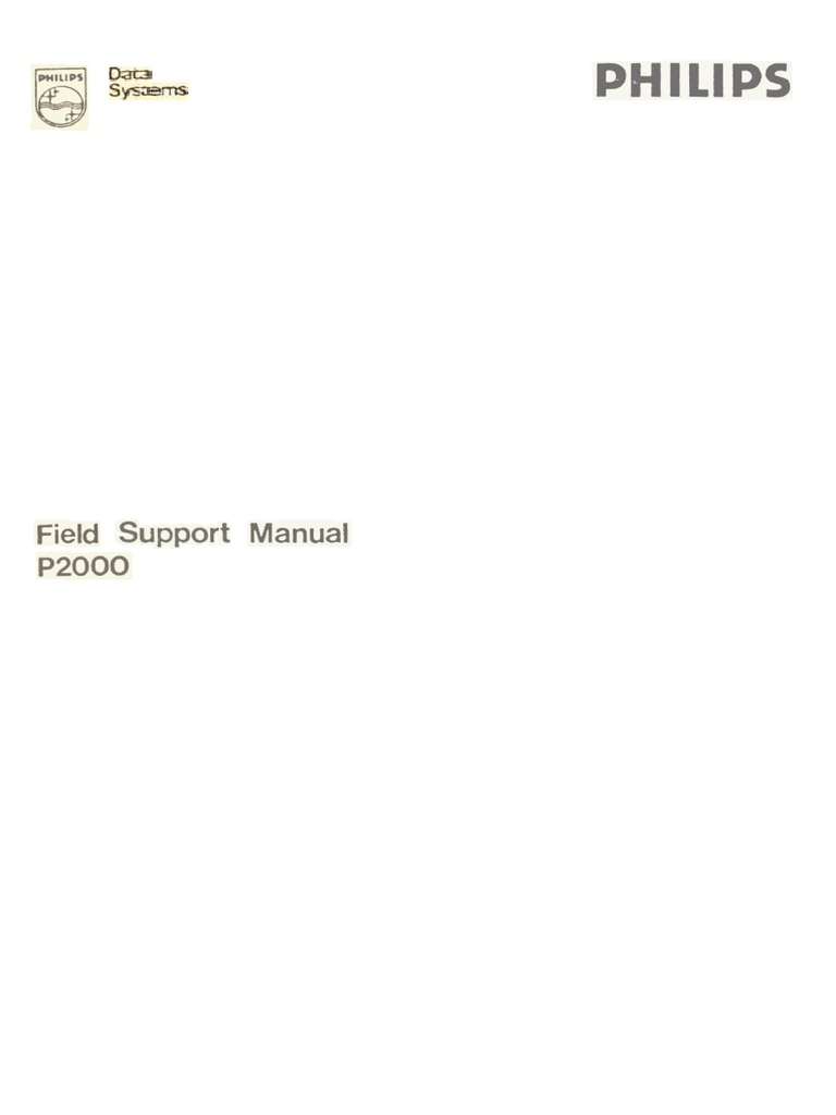 P2000 Field Support Manual Pdf Input Output Central Processing Unit