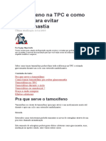 Tamoxifeno Na TPC e Como Tomar para Evitar Ginecomastia