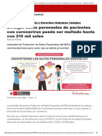 Divulgar Datos Personales de Pacientes Con Coronavirus