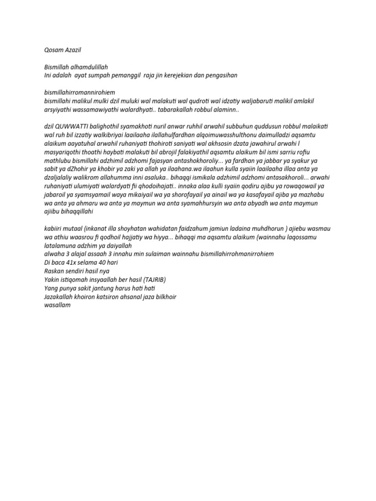 Qosam Azazil | PDF