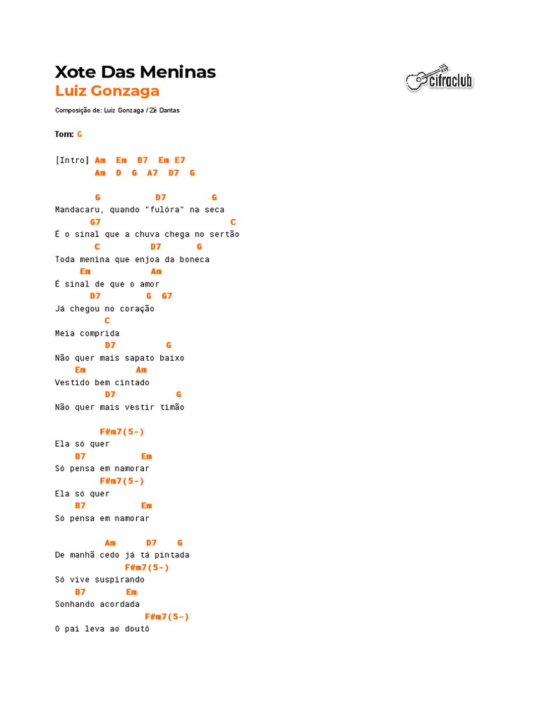 Cifra Club Luiz Gonzaga Xote Das Meninas PDF