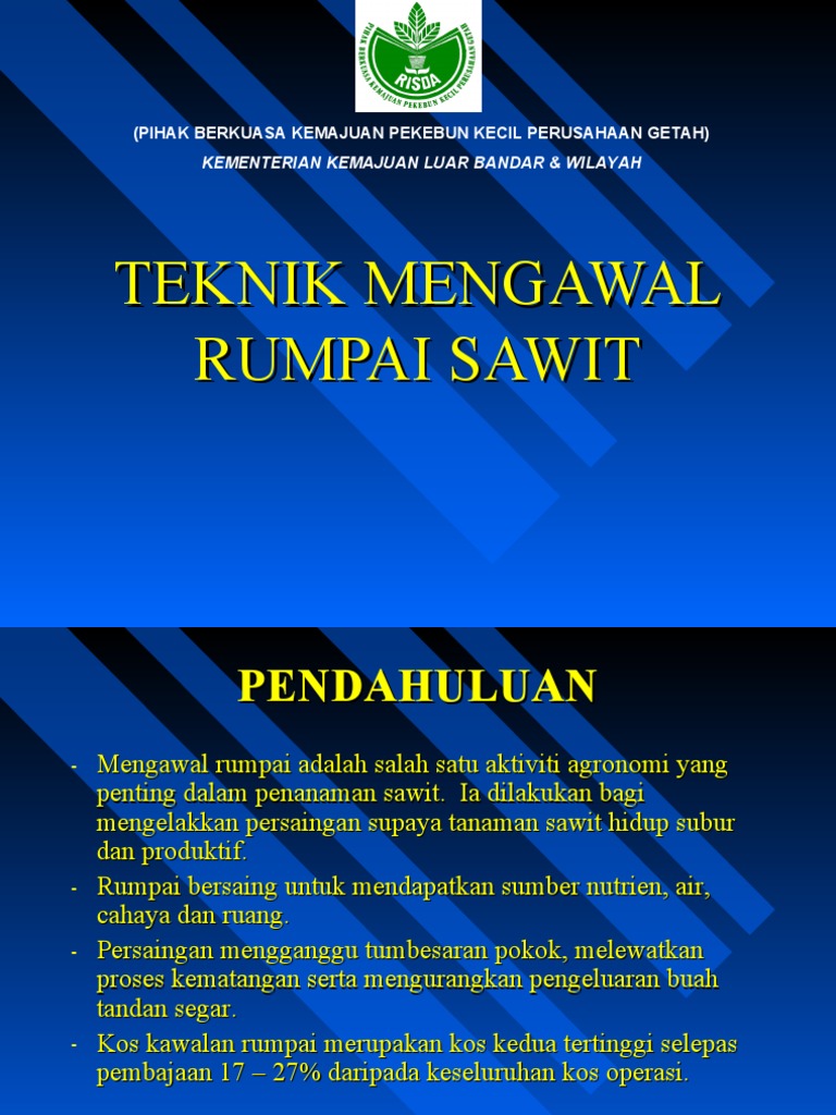 Teknik Mengawal Rumpai Sawit Pdf