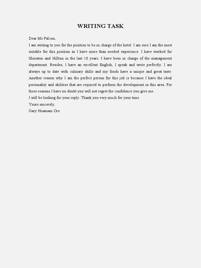 Hotel Management Position Application | PDF