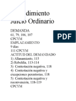 Esquema de Procedimiento de Juicio Oridinario Civil