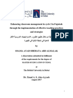 A Dissertation Submitted in Fulfilment of The Requirements For The Degree of