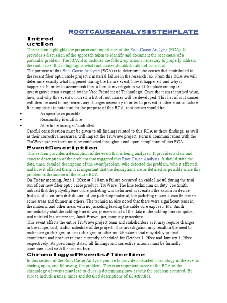 3 Root Cause Analysis Template | PDF | Business