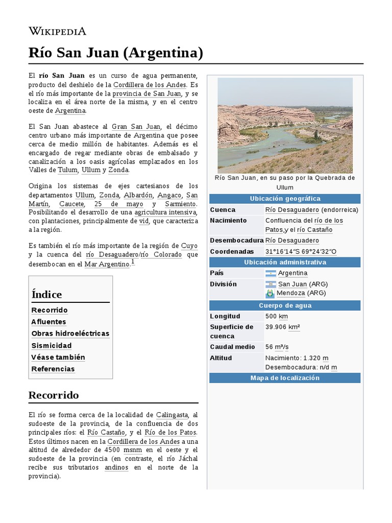 Río San Juan (Argentina) PDF Ciencias de la Tierra Hidrología