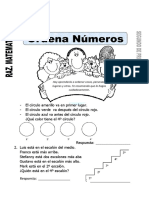 Ficha de Ordena Números para Segundo de Prim.