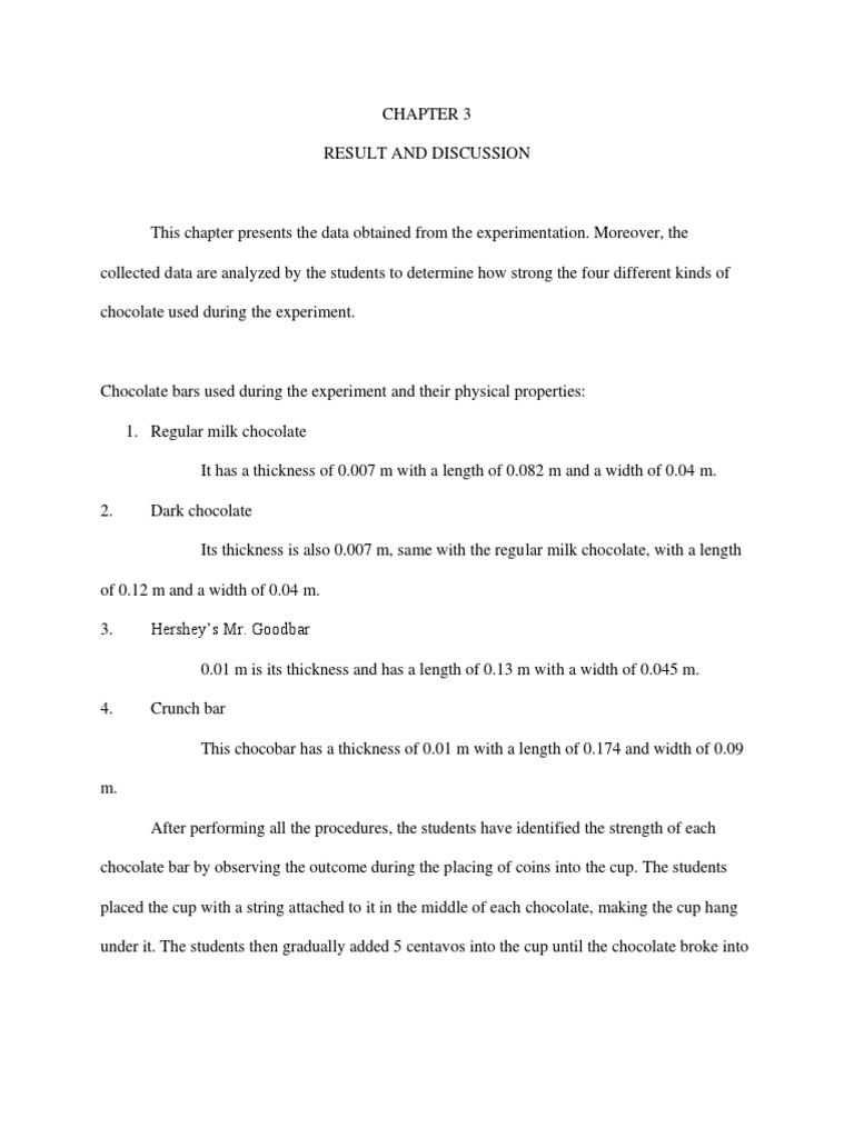 Chapter 3 Chocolate Pdf Chocolate Experiment