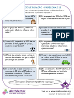 Percentage of Number Problems 1b