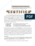Certificado de Posesión Soncco Pulchas 2022