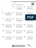 Column Subtraction 5 Digits 4