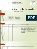 Notas de Envíos y Recibo de Prueba Especiales