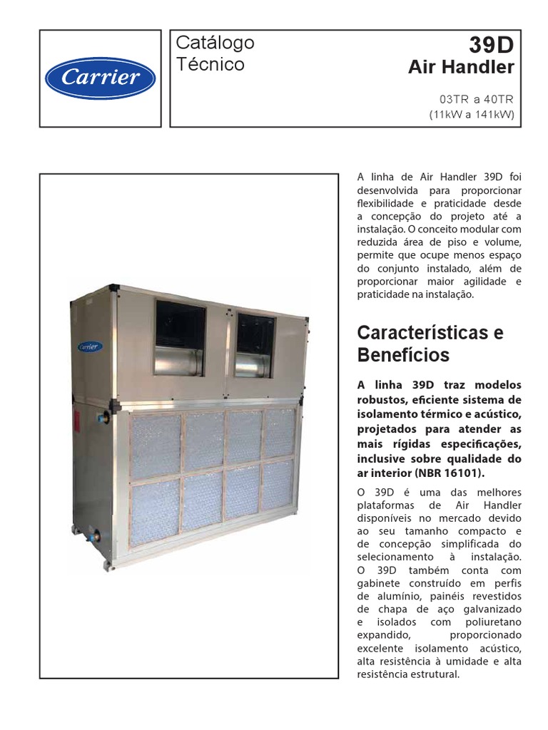 Catálogo de Unidades 39D Air Handler | PDF | Ar condicionado | Poliuretano
